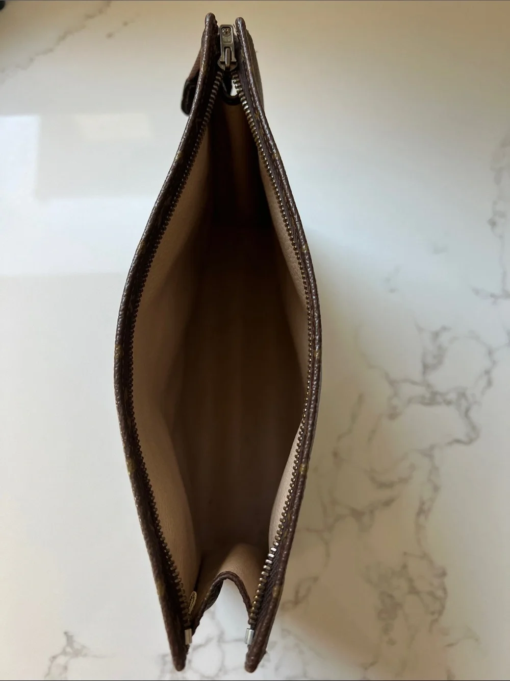 Louis Vuitton Vintage Brown Monogram Canvas Toiletry Pouch